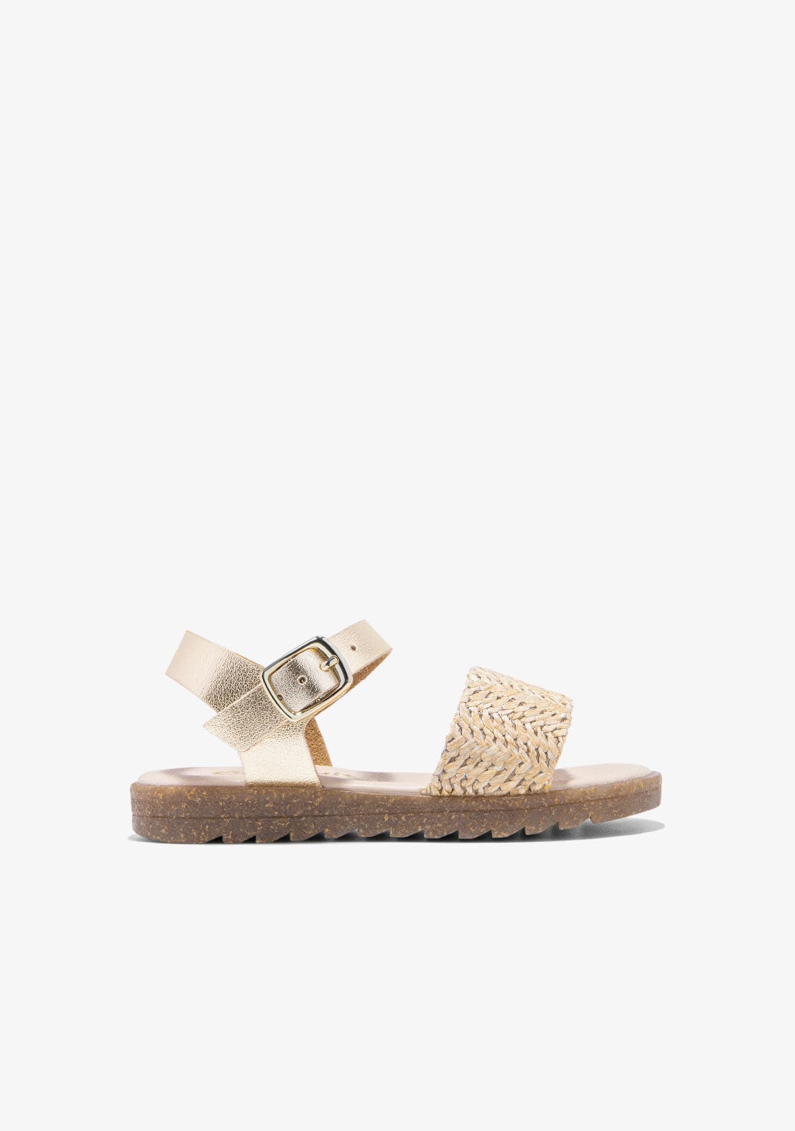 Beige Buckle Sandals