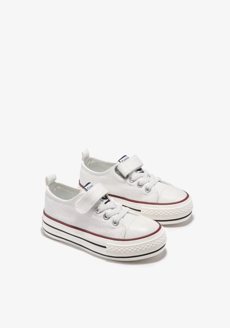 White Platform Canvas Sneakers