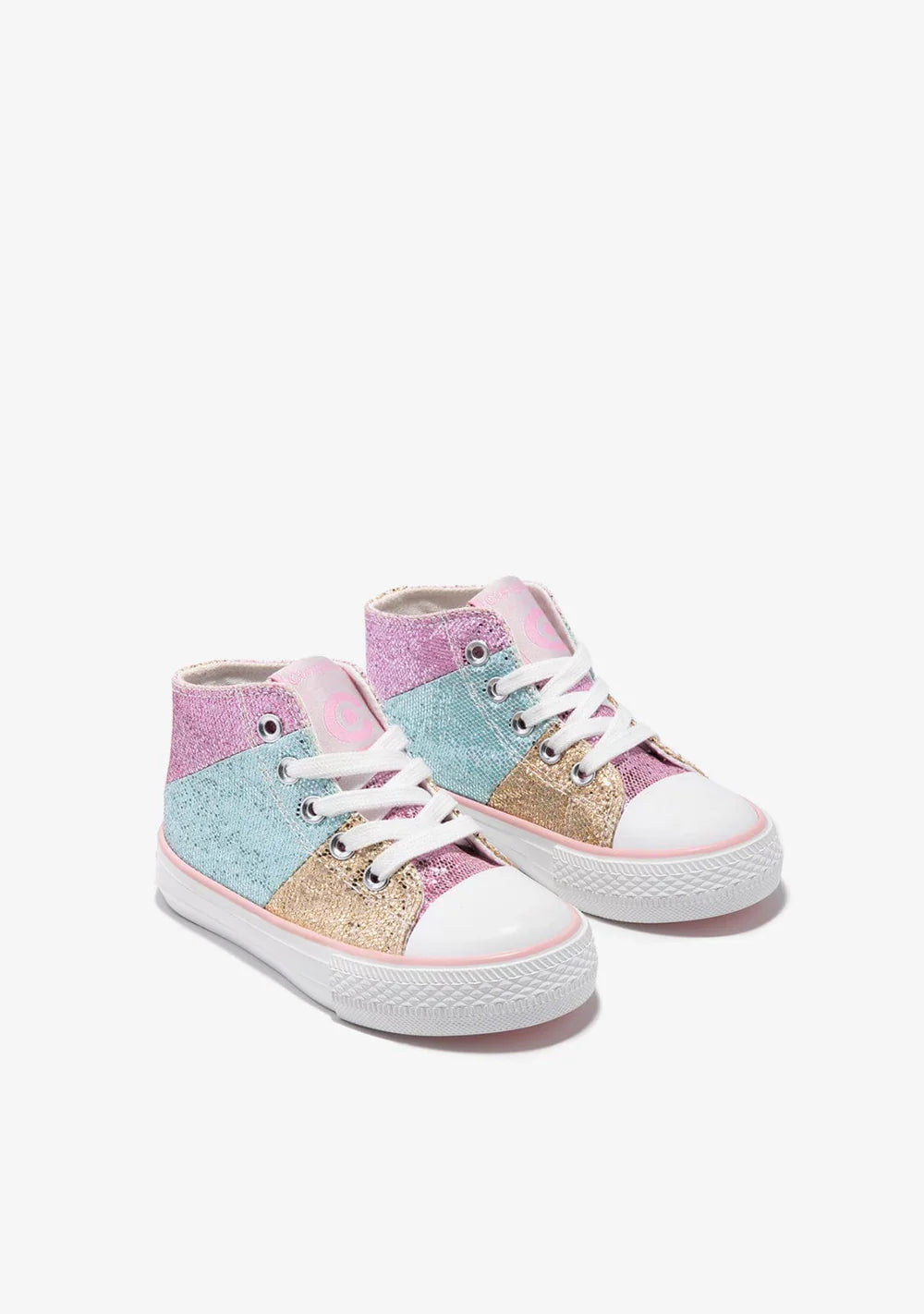 Glitter Patchwork Hi-Top Sneakers