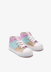 Glitter Patchwork Hi-Top Sneakers