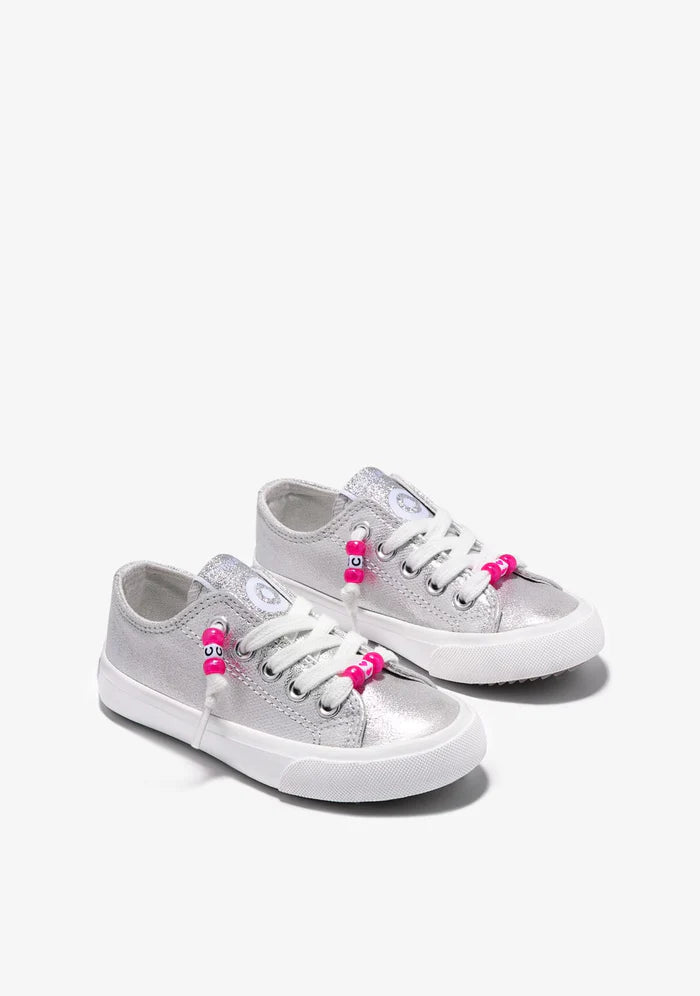 Silver Metallized Sneakers