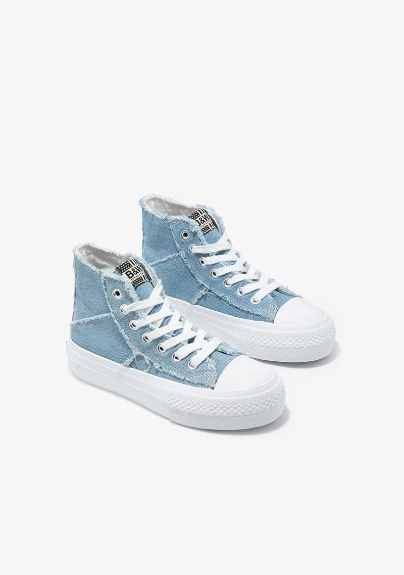 Denim Hi-Top Sneakers