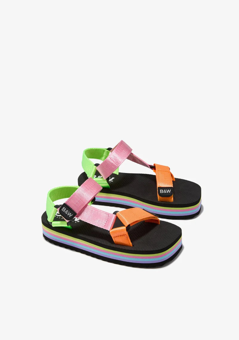 Multi Color Platform Sandals