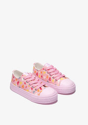 Pink Cord Heart Sneakers