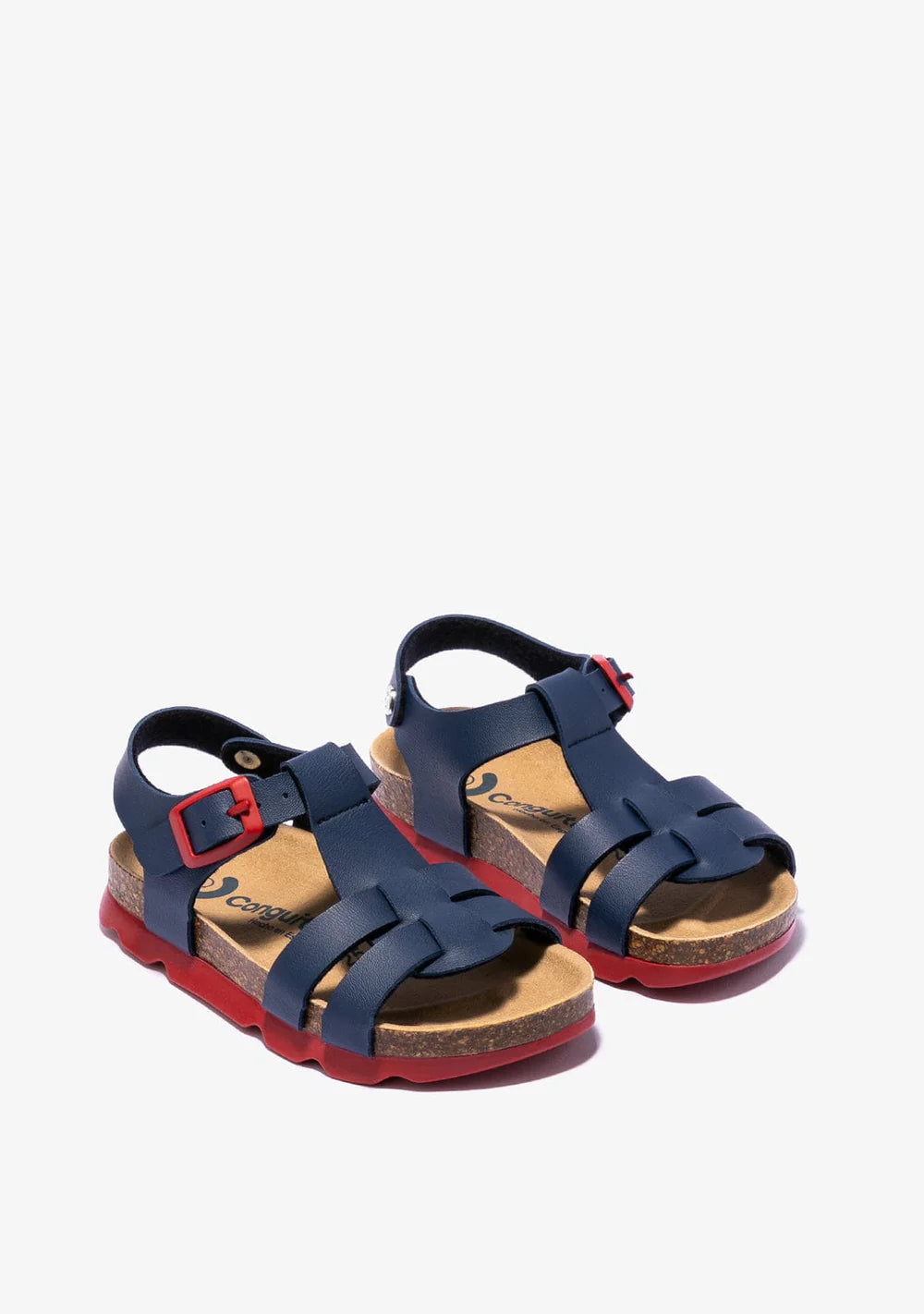 Navy Bio Buckle Sandals