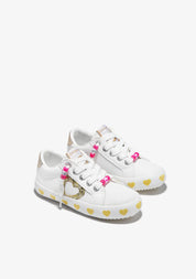 Gold Heart Sneakers