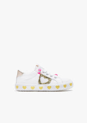 Gold Heart Sneakers