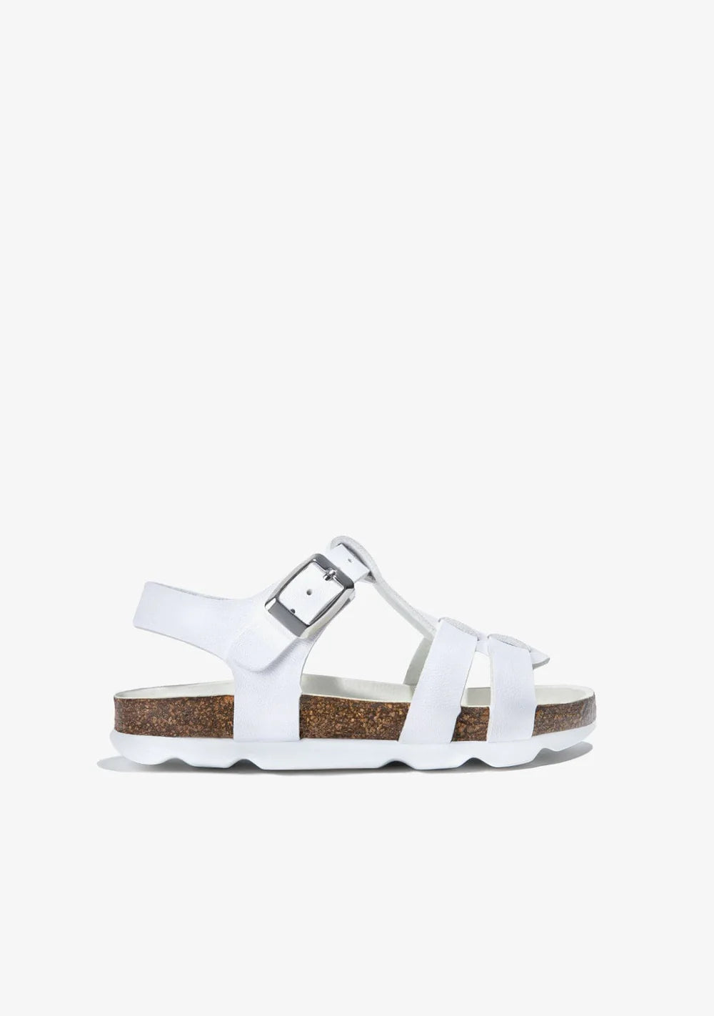 White Bio Buckle Sandals