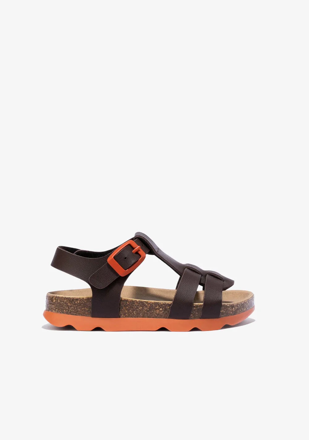 Brown Bio Buckle Sandals