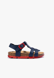 Navy Bio Buckle Sandals