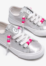 Silver Metallized Sneakers