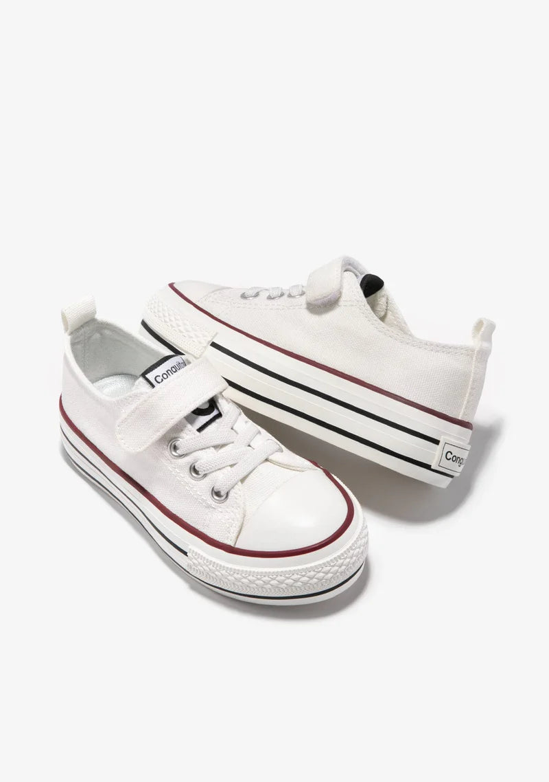 White Platform Canvas Sneakers