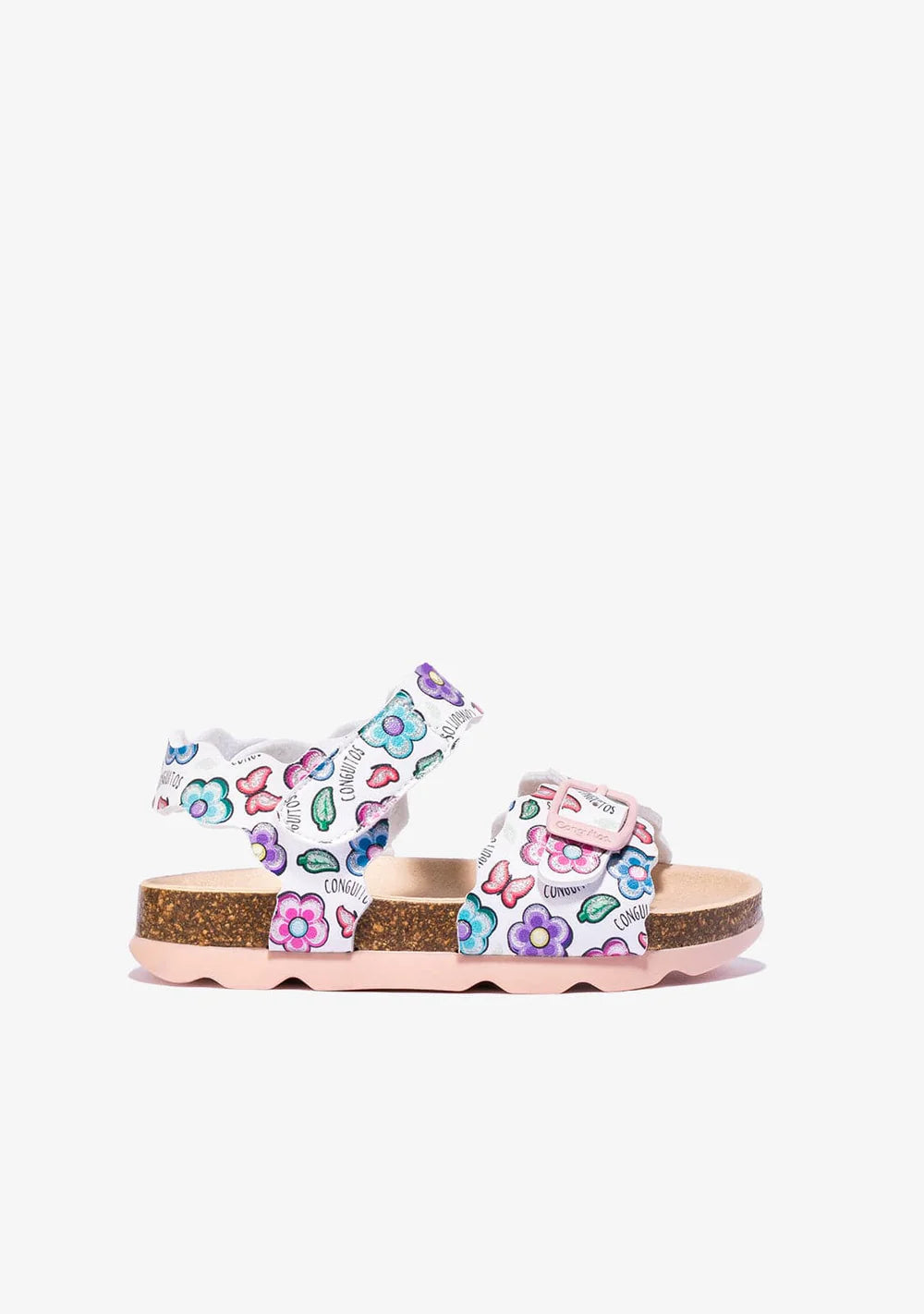 White Bio Flowers Sandals