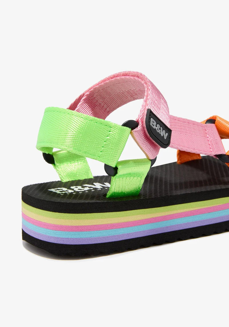 Multi Color Platform Sandals