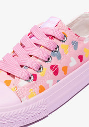 Pink Cord Heart Sneakers