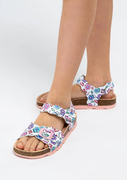 White Bio Flowers Sandals