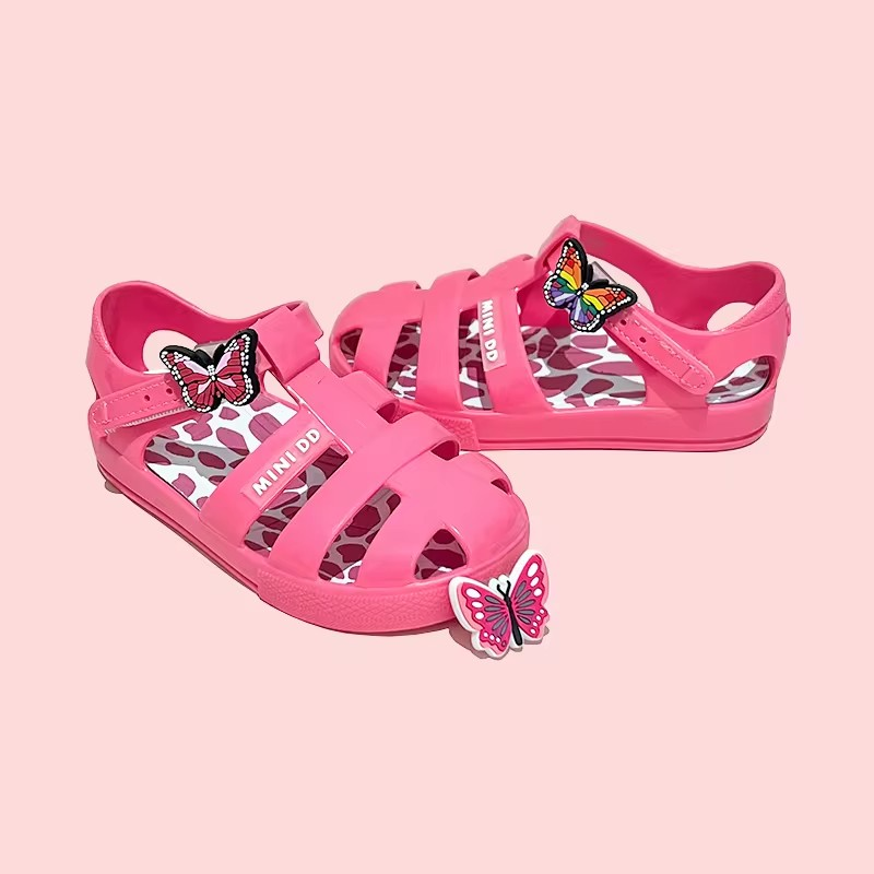 MINI DD Jelly Removeable Charm Sandals Fuchsia